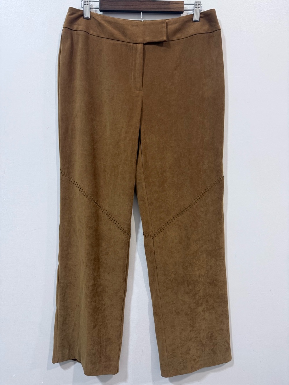 Norton Mcnaughton Brown Faux Suede Wide-Leg Fall Academia Neutral Pants Size 10